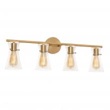  AMDV3310MBSB - Amanda 4 Light Vanity, Satin Brass, Clear