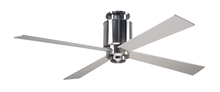  LAP-FM-BN-50-BK-NL-001 - Lapa Flush Fan; Bright Nickel Finish; 50" Black Blades; No Light; Fan Speed Control