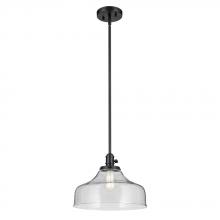  43906BK - Avery 11.25" 1-Light Bell Pendant with Clear Seeded Glass in Black