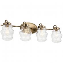  55040CLZ - Janiel 33.25" 4 Light Vanity Light with Clear Glass in Classic Bronze