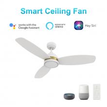  VS483Q5-L12-W1-1A - Fremont 48'' Smart Ceiling Fan with Remote, Light Kit Included?Works with Google Assistant a