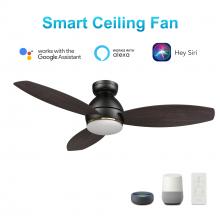  VS483Q6-L12-BG-1-FM - Hobart 48'' Smart Ceiling Fan with Remote, Light Kit Included?Works with Google Assistant an