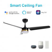  VS523N-L12-B2-1 - Atticus 52'' Smart Ceiling Fan with Remote, Light Kit Included?Works with Google Assistant a