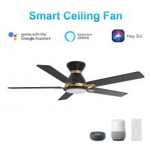  VS525J-L12-B2-1G-FM - Espear 52-inch Smart Ceiling Fan with Remote, Light Kit Included, Works with Google Assistant, Amazo