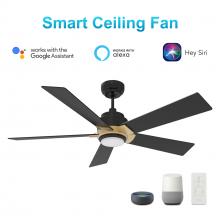  VS525J1-L11-B2-1G - Ascender 52-inch Smart Ceiling Fan with Remote, Light Kit Included, Works with Google Assistant, Ama