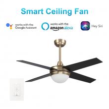  VWGS-484C-L11-G2-1 - Neva 48-inch Indoor Smart Ceiling Fan with LED Light Kit & Wall Control, Works with Google Assistant