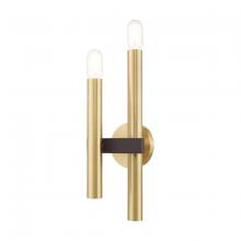  15832-12 - 2 Lt Satin Brass & Bronze Wall Sconce