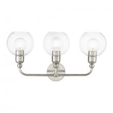  16973-91 - 3 Light Brushed Nickel Sphere Vanity Sconce