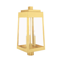  20859-12 - 3 Lt Satin Brass Outdoor Post Top Lantern