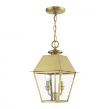  27217-08 - 2 Light Natural Brass Outdoor Medium Pendant Lantern