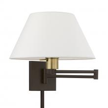  40039-07 - 1 Light Bronze with Antique Brass Accent Swing Arm Wall Lamp