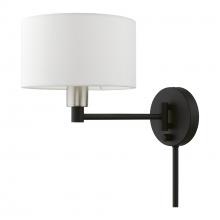  40080-04 - 1 Light Black with Brushed Nickel Accent Swing Arm Wall Lamp