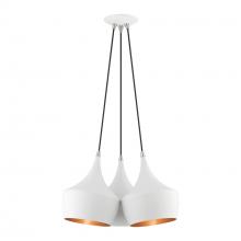  41083-03 - 3 Light White Cluster Pendant