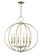  4666-01 - 6 Light Antique Brass Chandelier