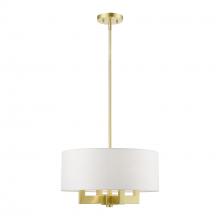  48784-12 - 4 Light Satin Brass Pendant Chandelier