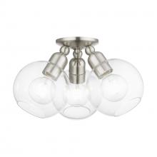  48978-91 - 3 Light Brushed Nickel Sphere Semi-Flush