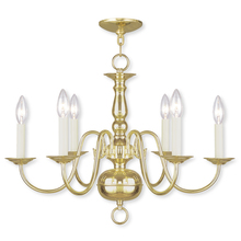  5006-02 - 6 Light Polished Brass Chandelier