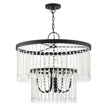  51065-04 - 5 Lt Black Pendant Chandelier