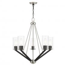  51165-91 - 5 Light Brushed Nickel & Black Chandelier