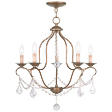  6435-48 - 5 Light Antique Gold Leaf Chandelier