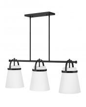  83056BK - Large Three Light Linear Chandelier