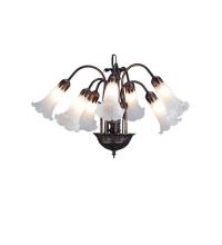  11621 - 24" Wide White Tiffany Pond Lily 7 LT Chandelier