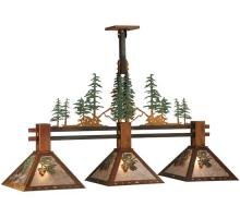  130714 - 45"L Winter Pine Tall Pines 3 LT Island Pendant