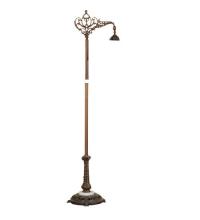  14089 - 59"H Mahogany Bronze 1 LT Bridge Arm Floor Base