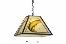  155274 - 16" Square Reverse Painted Trout Pendant