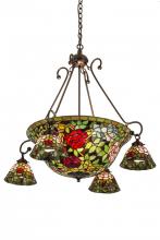  180722 - 36" Wide Tiffany Rosebush Chandelier