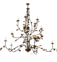  198138 - 72" Wide Oak Leaf 15 LT Chandelier