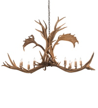  200454 - 64" Long Antlers Elk & Fallow Deer 8 Light Chandelier