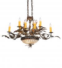  230421 - 36" Long Greenbriar Oak 10 Light Chandelier