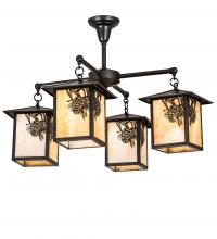  237225 - 32" Wide Seneca Winter Pine 4 Light Chandelier