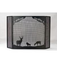  38521 - 62"W X 40"H Deer at Dawn Fireplace Screen