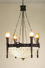 Meyda Blue 52060 - 30" Wide Torch & Wreath 4 Light Chandelier