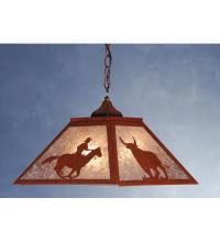  81673 - 16"Sq Cowboy & Steer Pendant