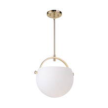  AC10080PB - Single Opal Glass Pendant (Polished Brass)