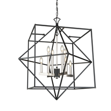  AC11208PN - Roxton 8 Light Chandelier (Matte Black & Polished Nickel)