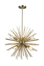  AC11443 - Sunburst  8 Light Chandelier (Satin Brass)