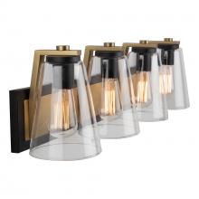  AC11794BB - Treviso Collection 3-Light Vanity Light, Black & Brass