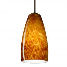  1BC-150918-LED-BR-L - Besa Chrissy Pendant Bronze Amber Cloud 1x9W LED, 15Ft. Cord