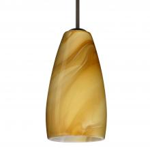  1BC-1509HN-LED-BR-L - Besa Chrissy Pendant Bronze Honey 1x9W LED, 15Ft. Cord