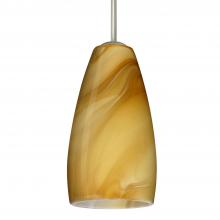  1BC-1509HN-LED-SN-L - Besa Chrissy Pendant Satin Nickel Honey 1x9W LED, 15Ft. Cord