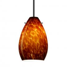  1BC-171318-LED-BK-L - Besa Pendant Pera 6, Black Finish, Amber Cloud 1x5W LED, 15Ft Cord