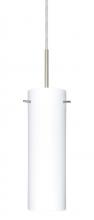  1BC-493007-LED-SN-L - Besa Copa LED Pendant Opal Matte Satin Nickel 1x9W LED, 15Ft. Cord