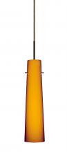  1BC-567480-LED-BR-L - Besa Camino Pendant Bronze Amber Matte 1x5W LED, 15Ft. Cord