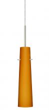  1BC-567480-LED-SN-L - Besa Camino Pendant Satin Nickel Amber Matte 1x5W LED, 15Ft. Cord