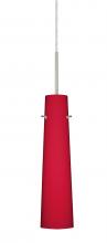  1BC-5674RM-LED-SN-L - Besa Camino Pendant Satin Nickel Ruby Matte 1x5W LED, 15Ft. Cord