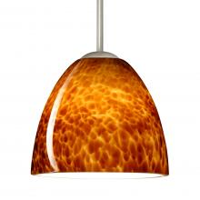  1BC-757218-LED-SN-L - Besa Sasha LED Pendant 1Bc Amber Cloud Satin Nickel 1x9W LED, 15Ft. Cord